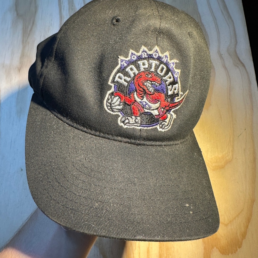 Mitchell & Ness Toronto Raptors Snapback Hat Black Vintage Logo NBA Cap OSFA